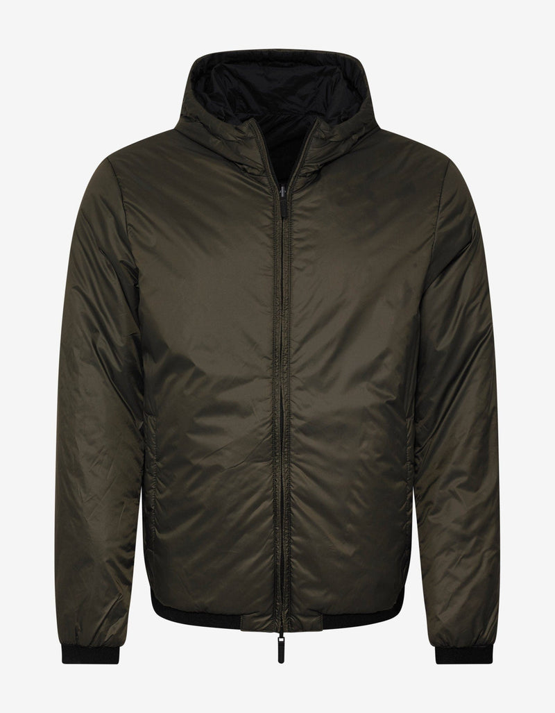 Emporio Armani Khaki Eagle Logo Reversible Jacket