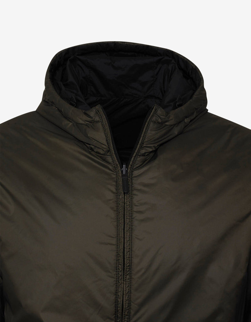 Emporio Armani Khaki Eagle Logo Reversible Jacket