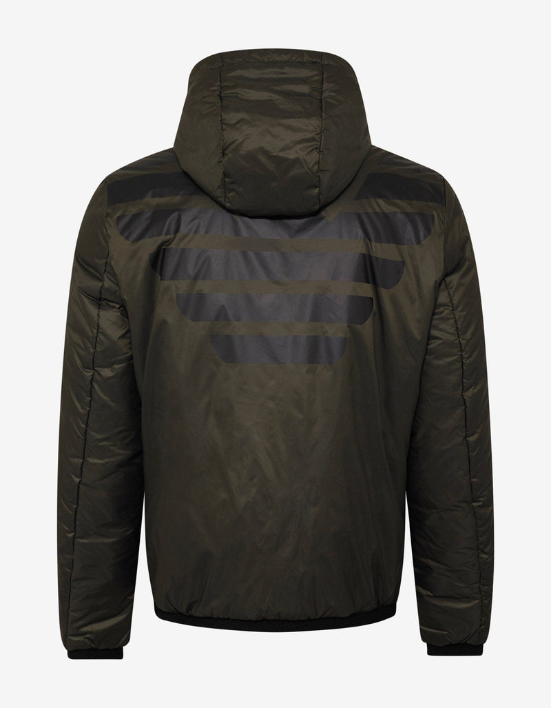 Emporio Armani Khaki Eagle Logo Reversible Jacket