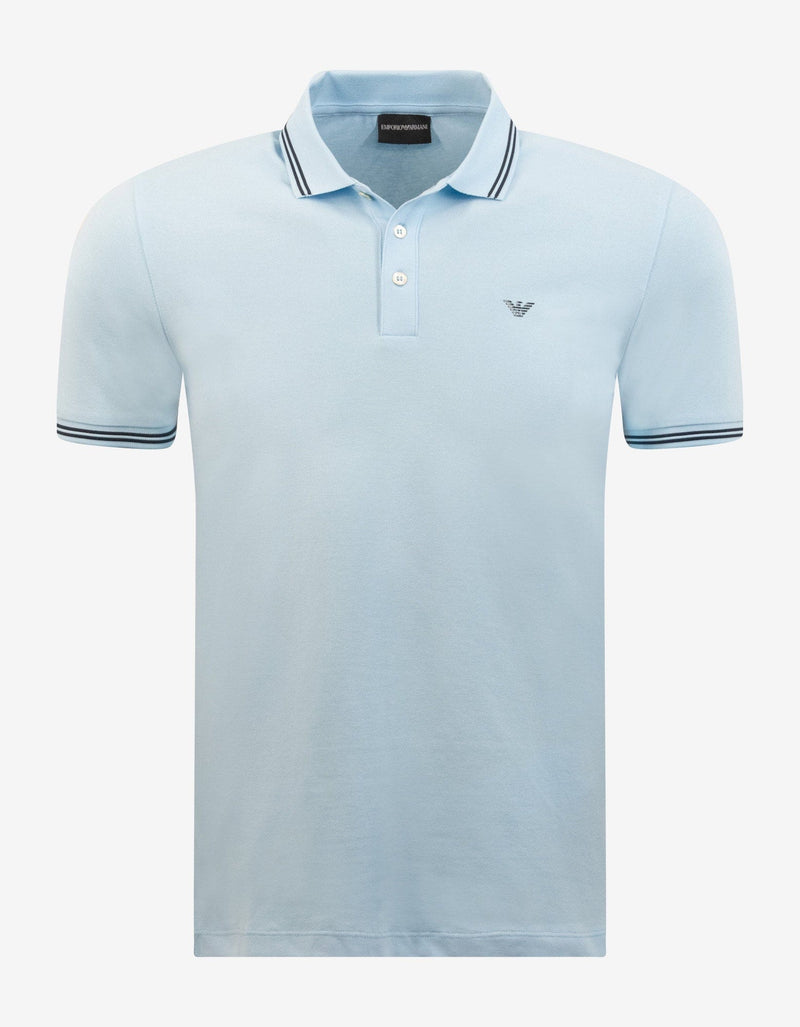 Emporio Armani Light Blue Eagle Logo Polo T-Shirt