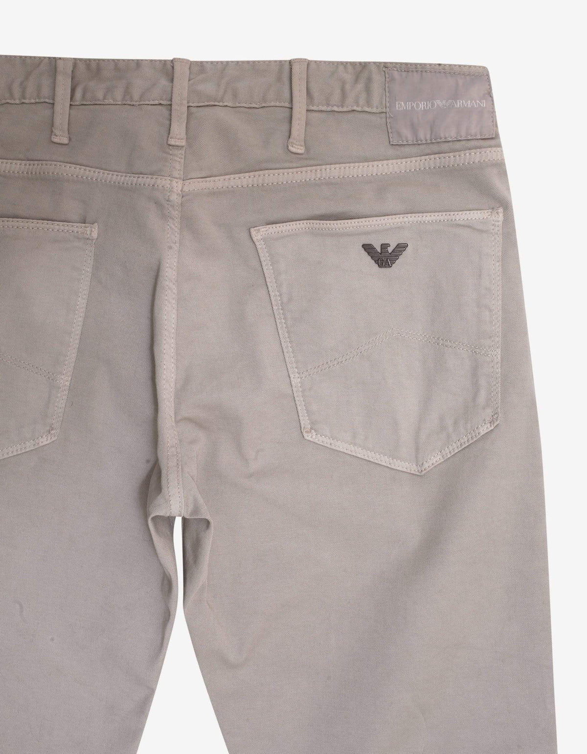 Emporio Armani Light Grey Slim Fit Logo Badge Jeans