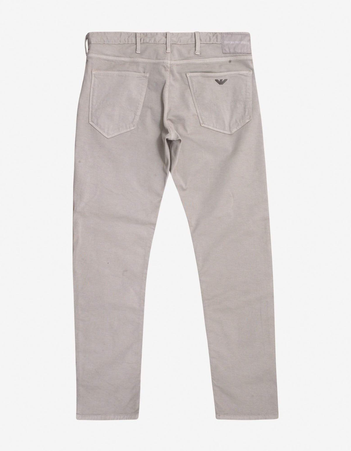 Emporio Armani Light Grey Slim Fit Logo Badge Jeans