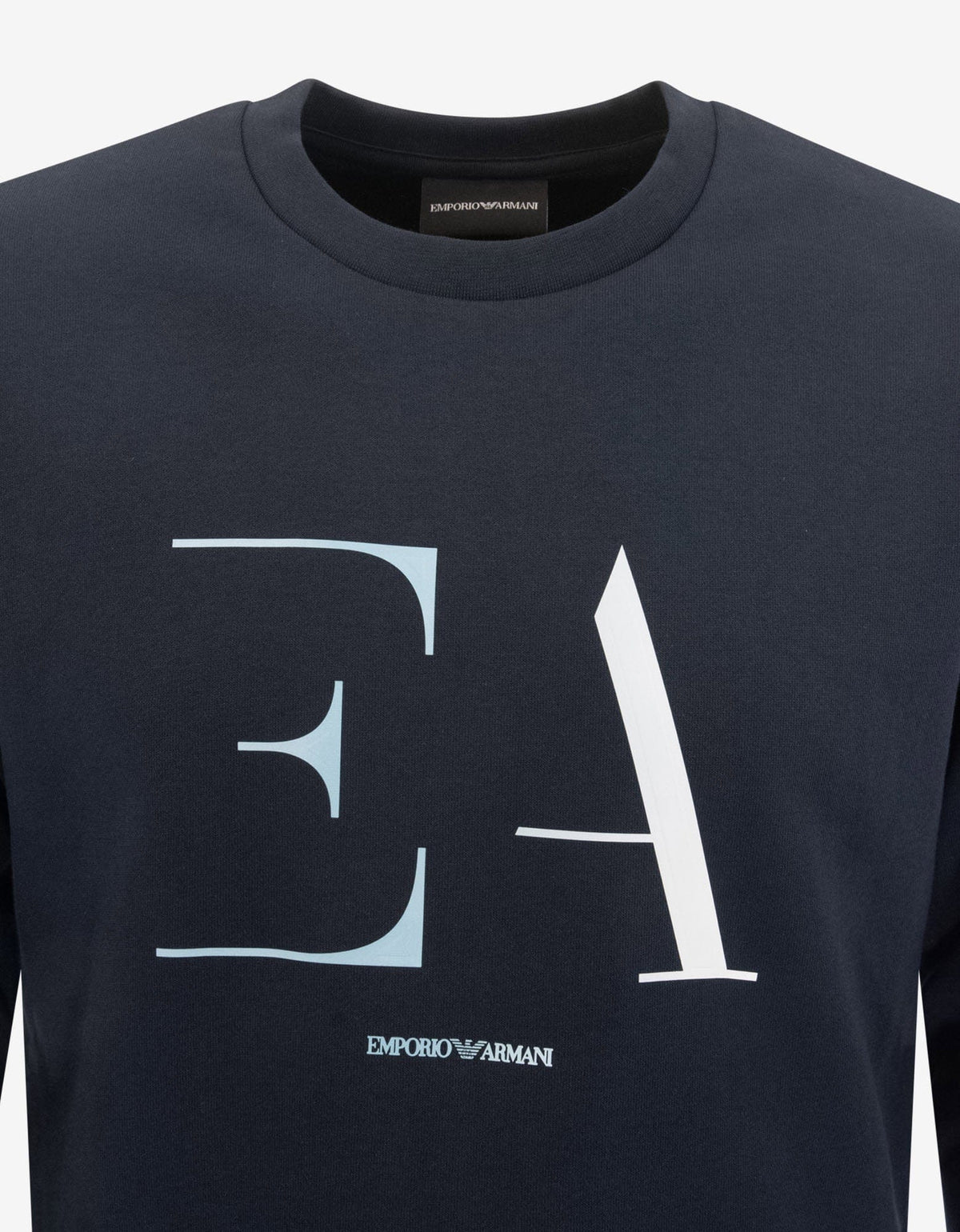 Emporio Armani Navy Blue EA Logo Print Sweatshirt