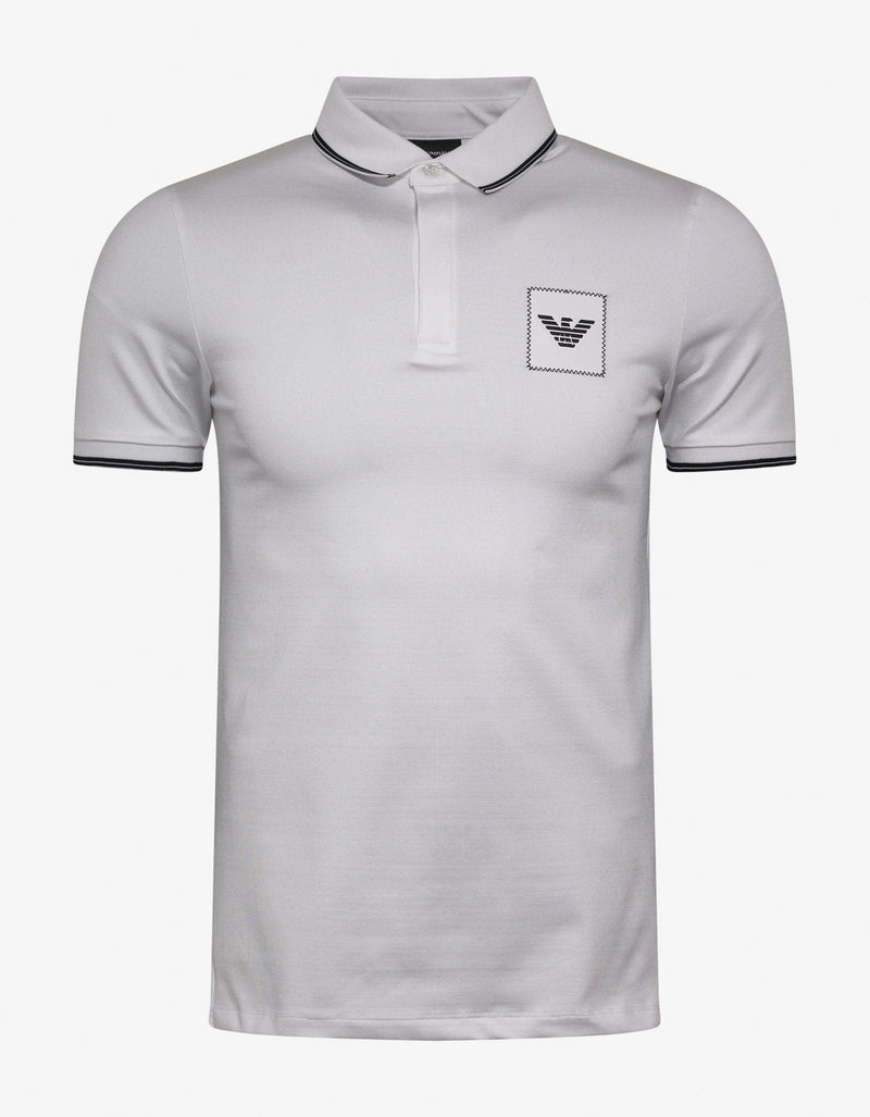 Emporio Armani White Eagle Patch Polo T-Shirt
