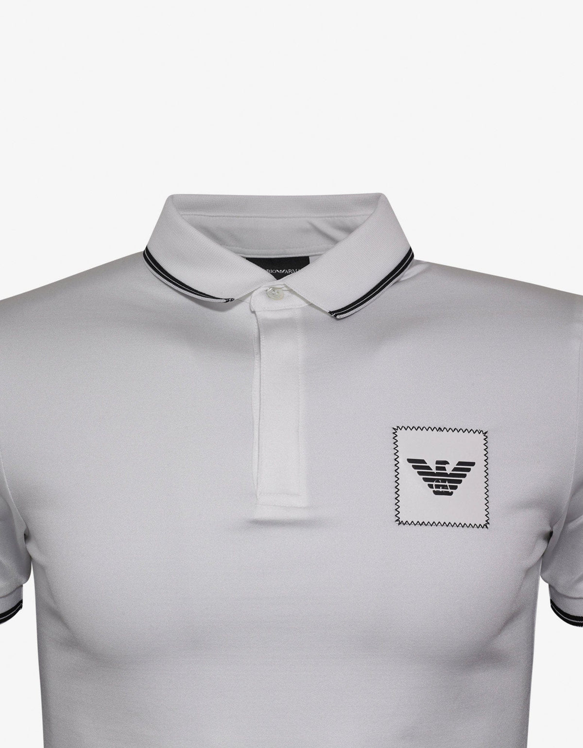 Emporio Armani White Eagle Patch Polo T-Shirt