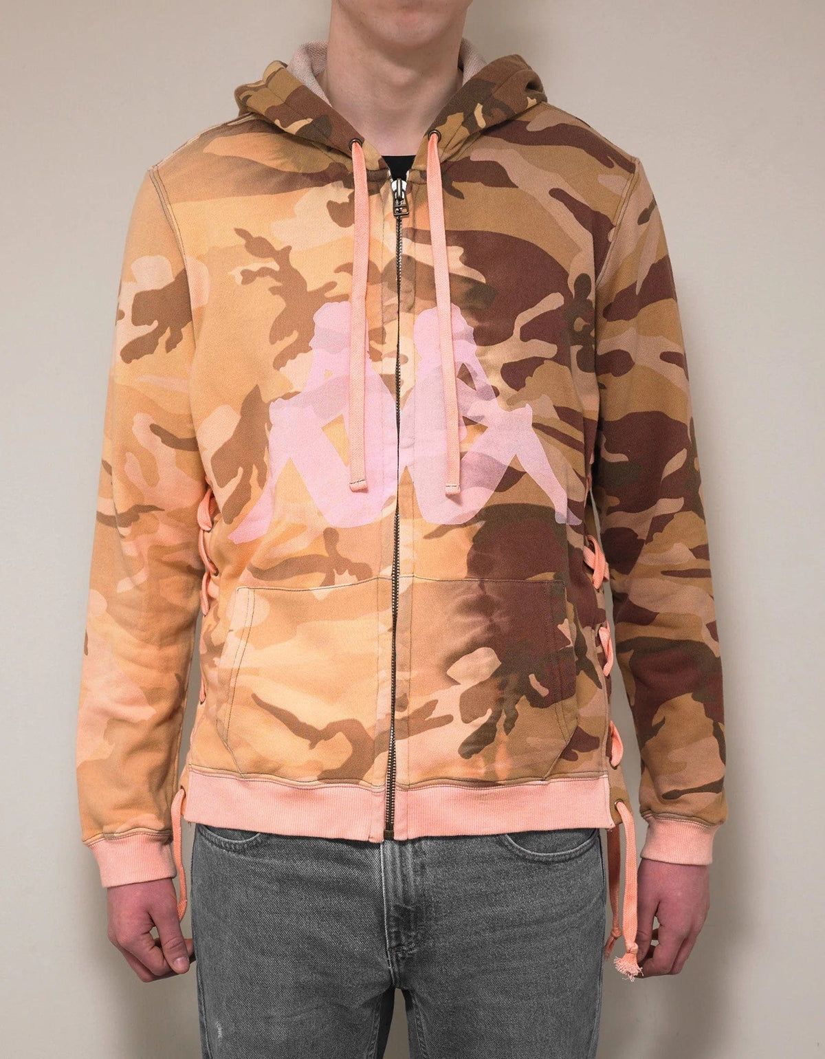 Faith Connexion Kappa Orange Camo Laced Hoodie – mens designer Faith Connexion Kappa Orange Camo Laced Hoodie – mens designer