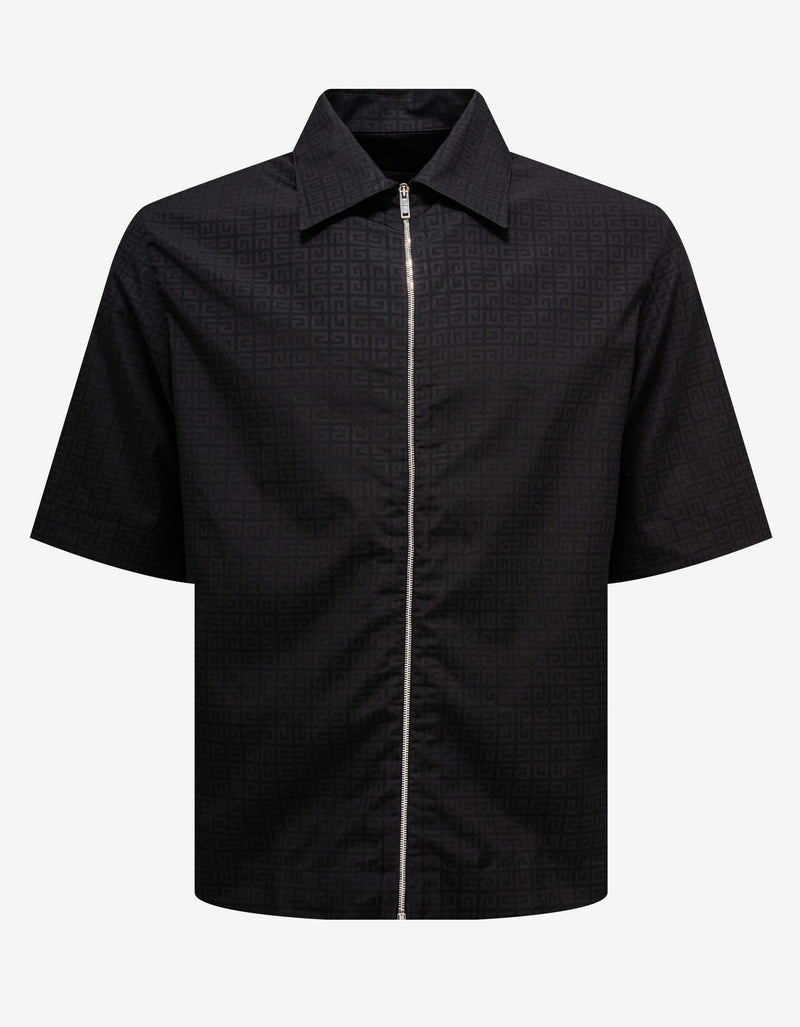 Givenchy Black 4G Jacquard Zipped Shirt