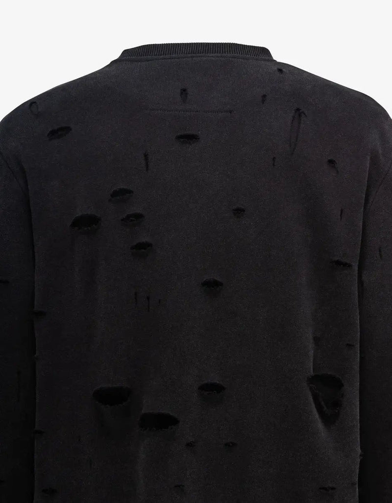 Givenchy Black Archetype Logo Destroyed Sweatshirt