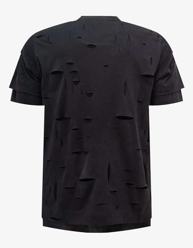 Givenchy Black Archetype Logo Destroyed T Shirt Zoo Fashions