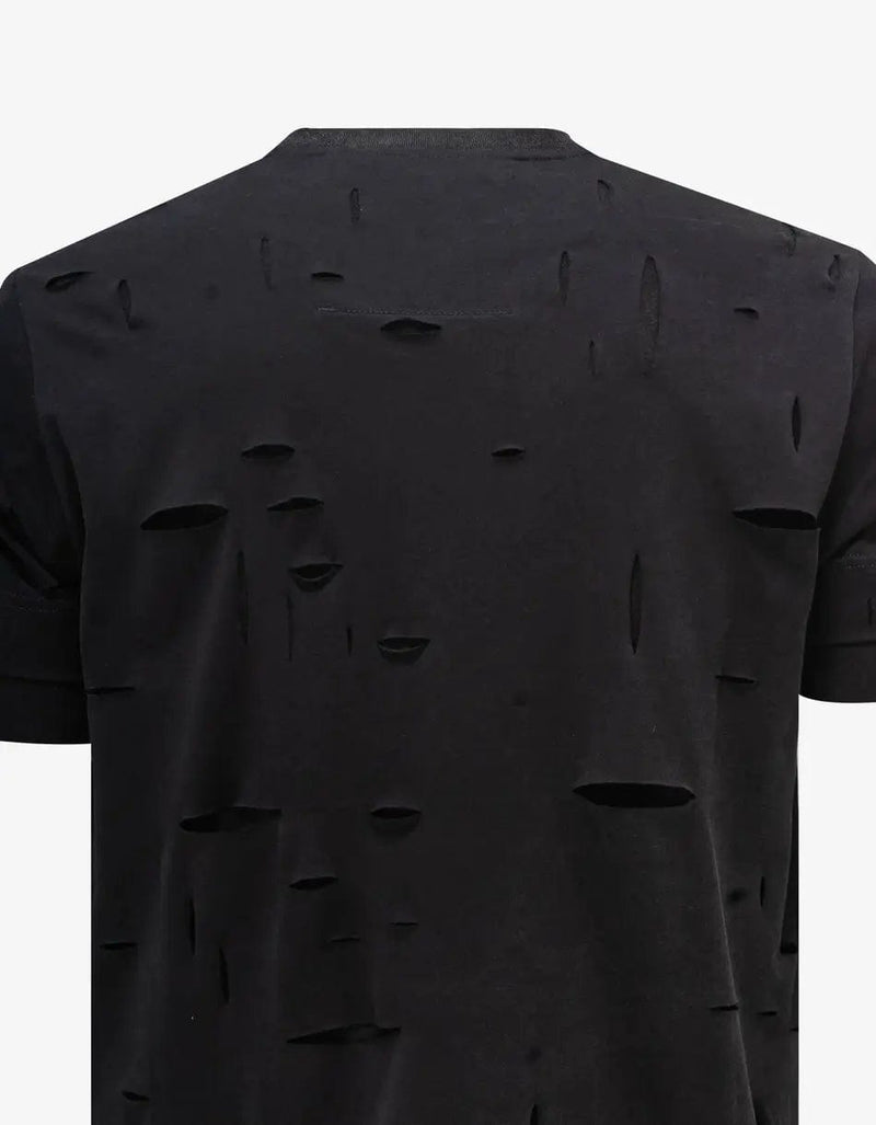 Givenchy Black Archetype Logo Destroyed T-Shirt