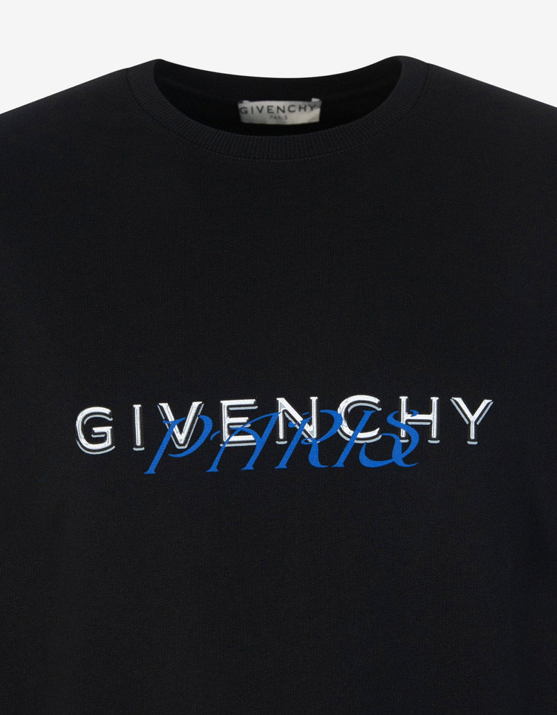 Givenchy Black Calligraphic Logo Print Sweatshirt