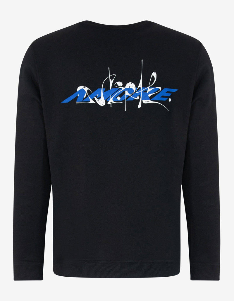 Givenchy Black Calligraphic Logo Print Sweatshirt