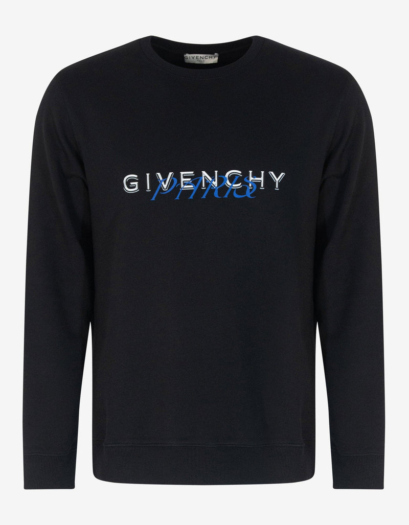 Givenchy Black Calligraphic Logo Print Sweatshirt
