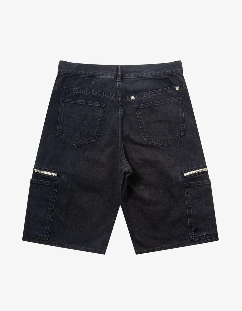 ショートパンツ GIVENCHY Women Shorts Burmudas BW515F100H 001 Black Givenchy Black Denim Cargo Bermuda Shorts – Zoo Fashions