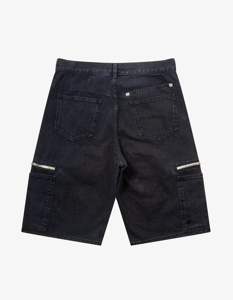 Givenchy Black Denim Cargo Bermuda Shorts Zoo Fashions