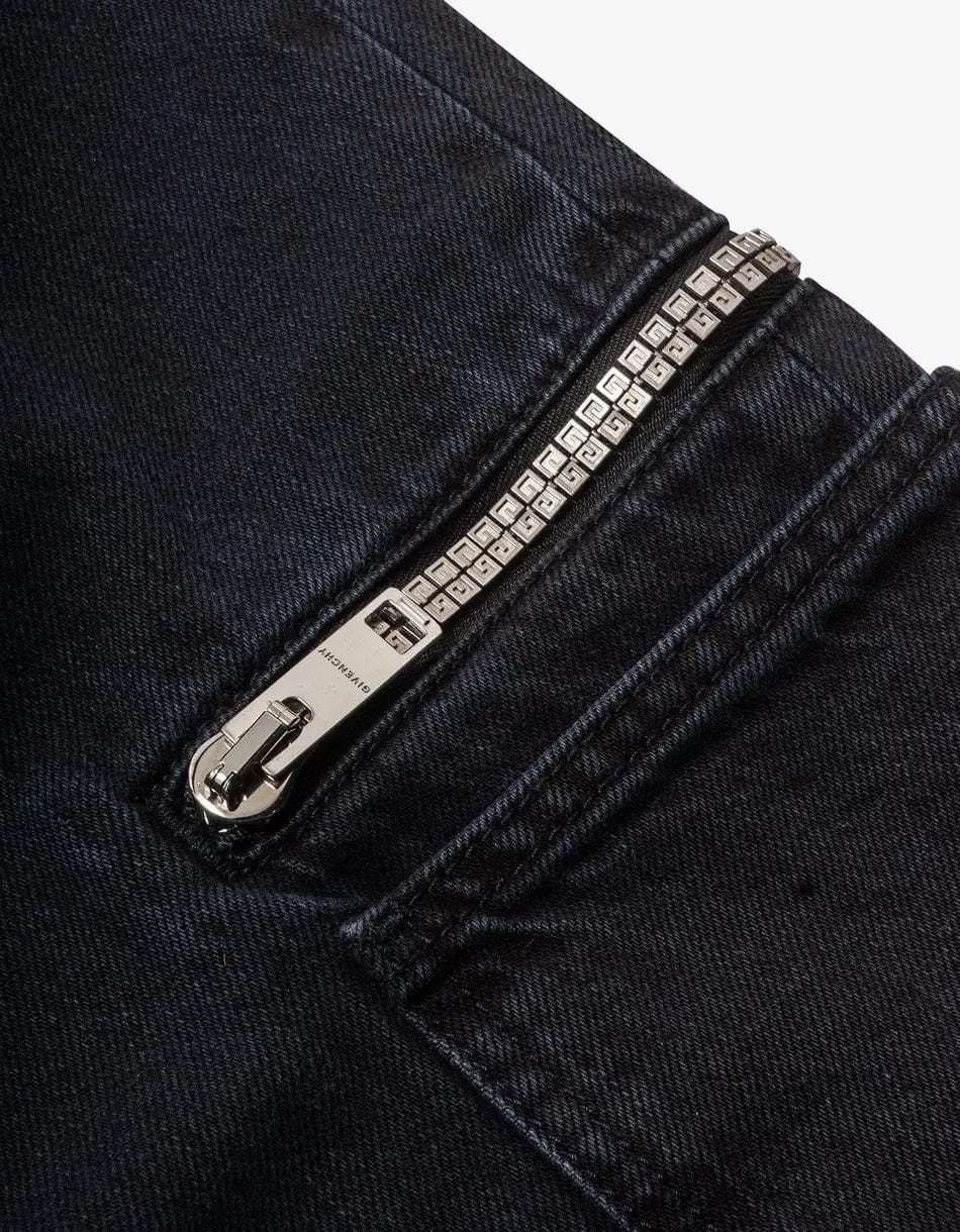 Givenchy Black Denim Cargo Bermuda Shorts