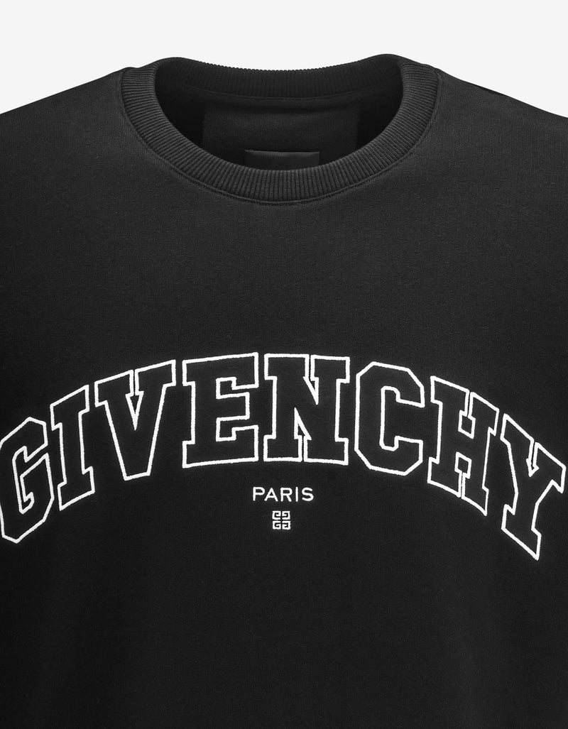 Givenchy Black Embroidered College Logo Sweatshirt