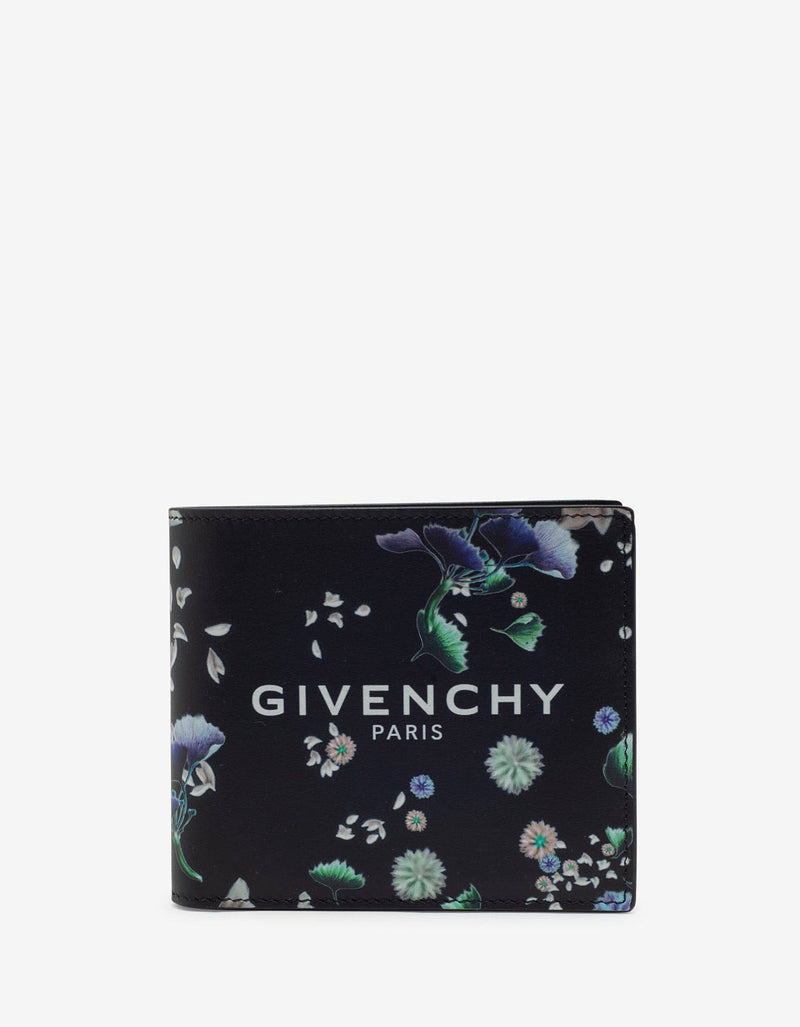 Givenchy Black Floral Print Billfold Wallet