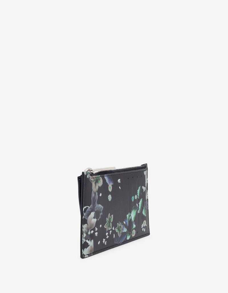 Givenchy Black Floral Print Long Card Holder