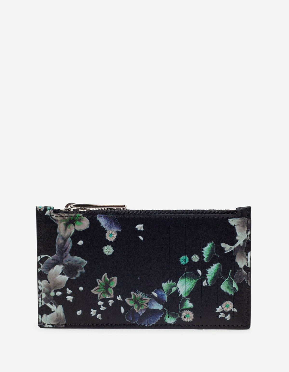 Givenchy Black Floral Print Long Card Holder