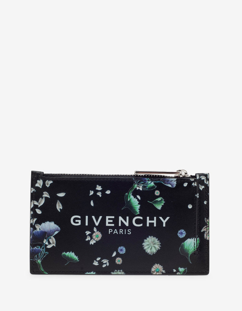 Givenchy Black Floral Print Long Card Holder