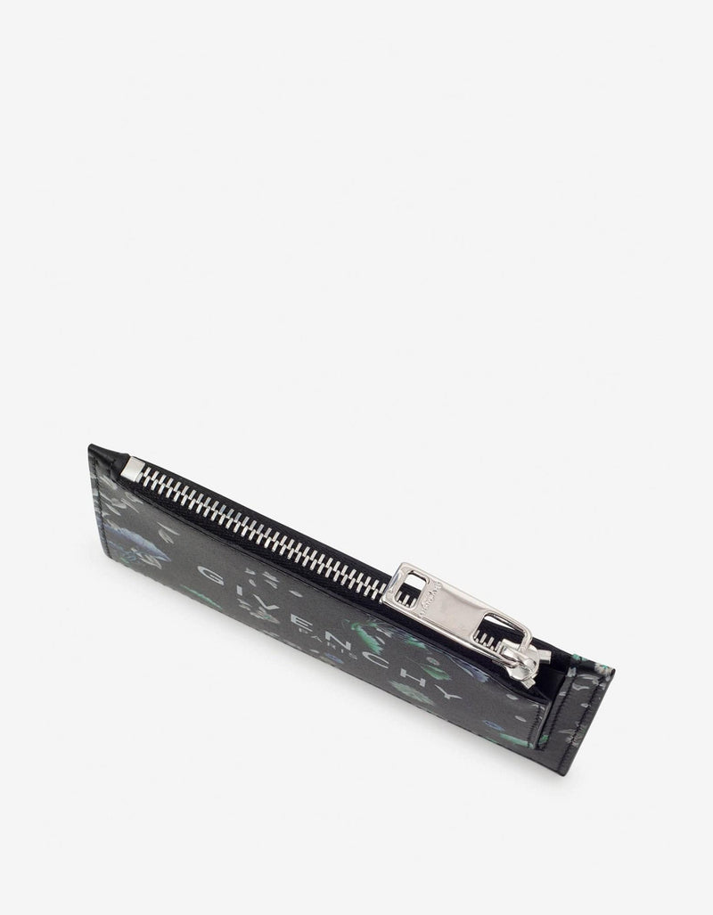 Givenchy Black Floral Print Long Card Holder