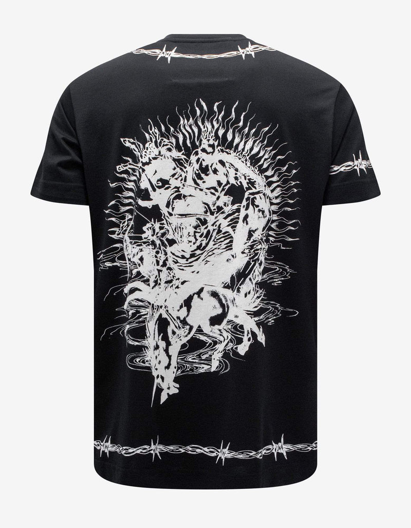 Givenchy Black Gothic Print Oversized T-Shirt