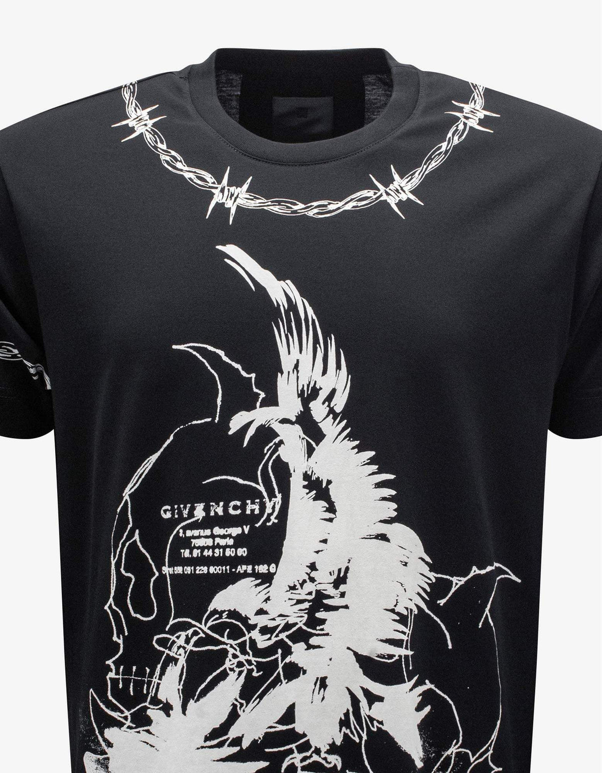 Givenchy Black Gothic Print Oversized T-Shirt