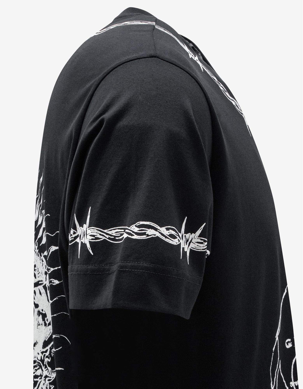 Givenchy Black Gothic Print Oversized T-Shirt