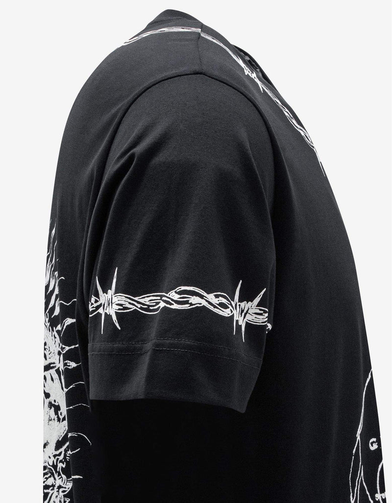 Givenchy Black Gothic Print Oversized T-Shirt