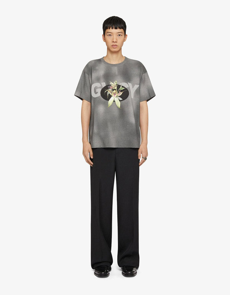 Givenchy Black GVCY Flower Print T-Shirt