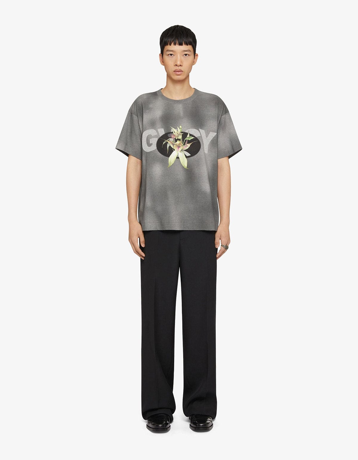 Givenchy Black GVCY Flower Print T-Shirt