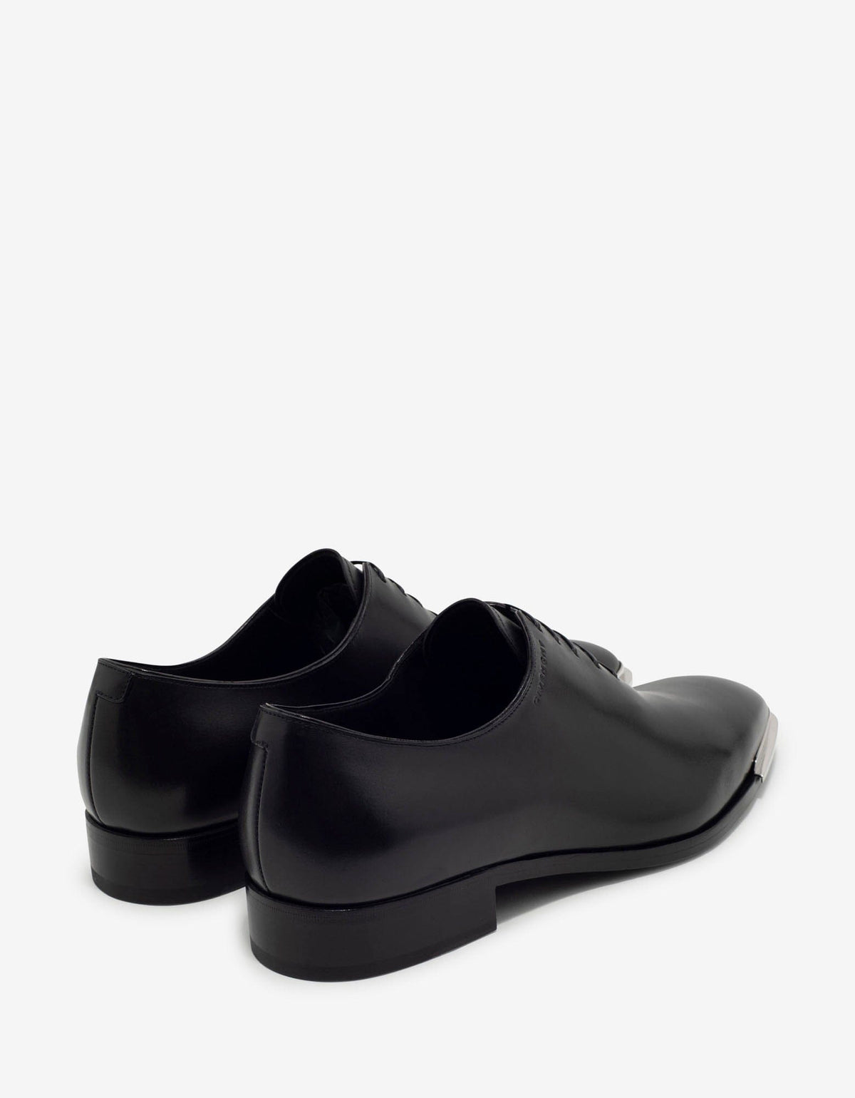 Givenchy Black Leather Oxford Shoes with Metal Tips