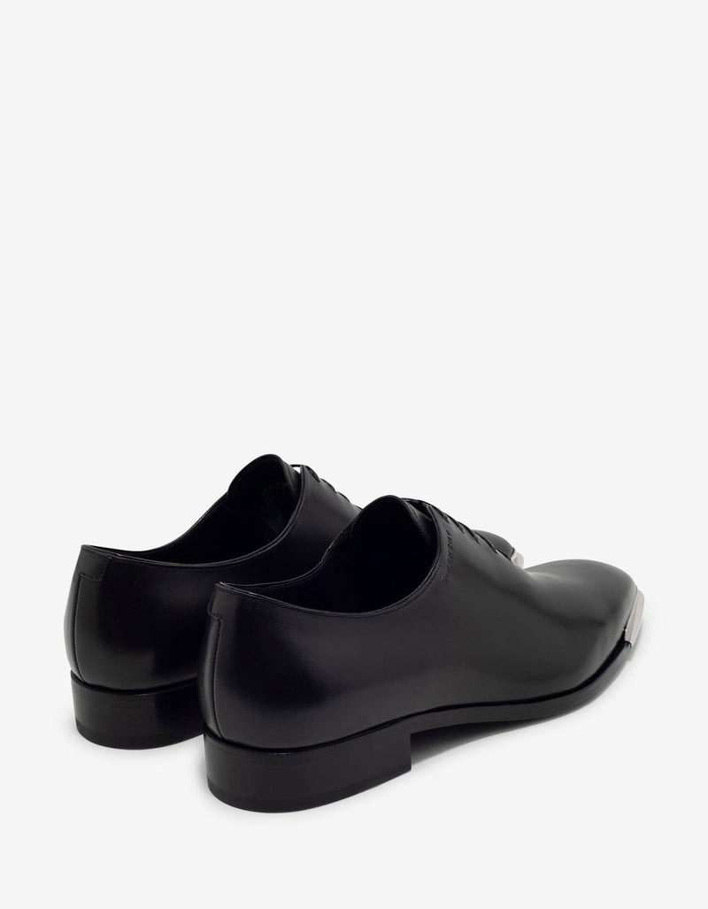 Givenchy Black Leather Oxford Shoes with Metal Tips