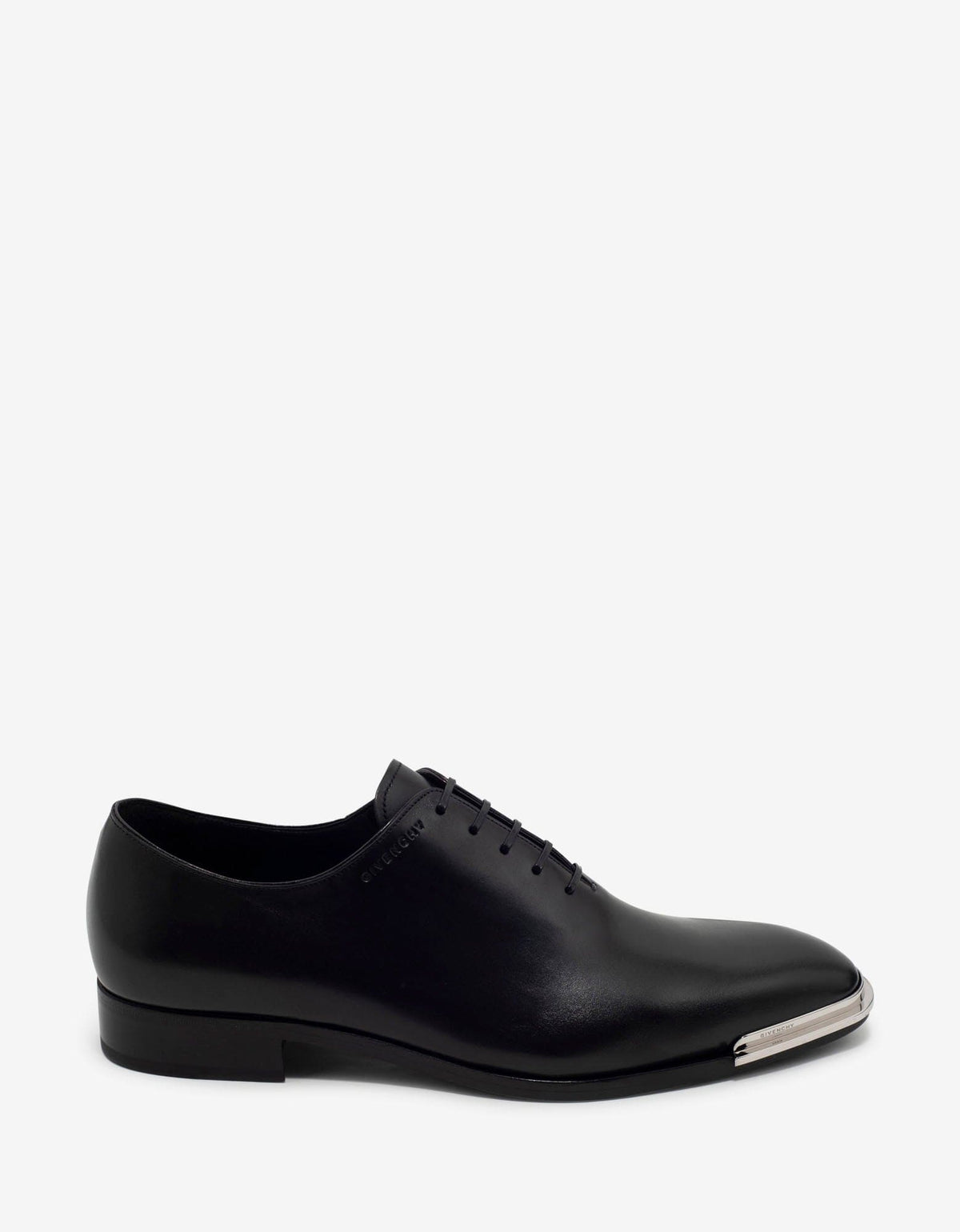Givenchy Black Leather Oxford Shoes with Metal Tips