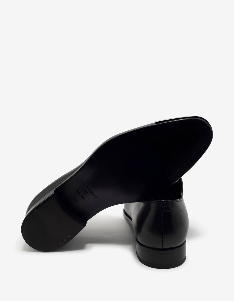 Givenchy Black Leather Oxford Shoes with Metal Tips