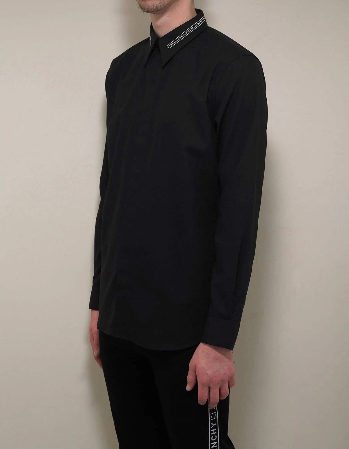 Givenchy Black Logo Collar Shirt Zoo Fashions