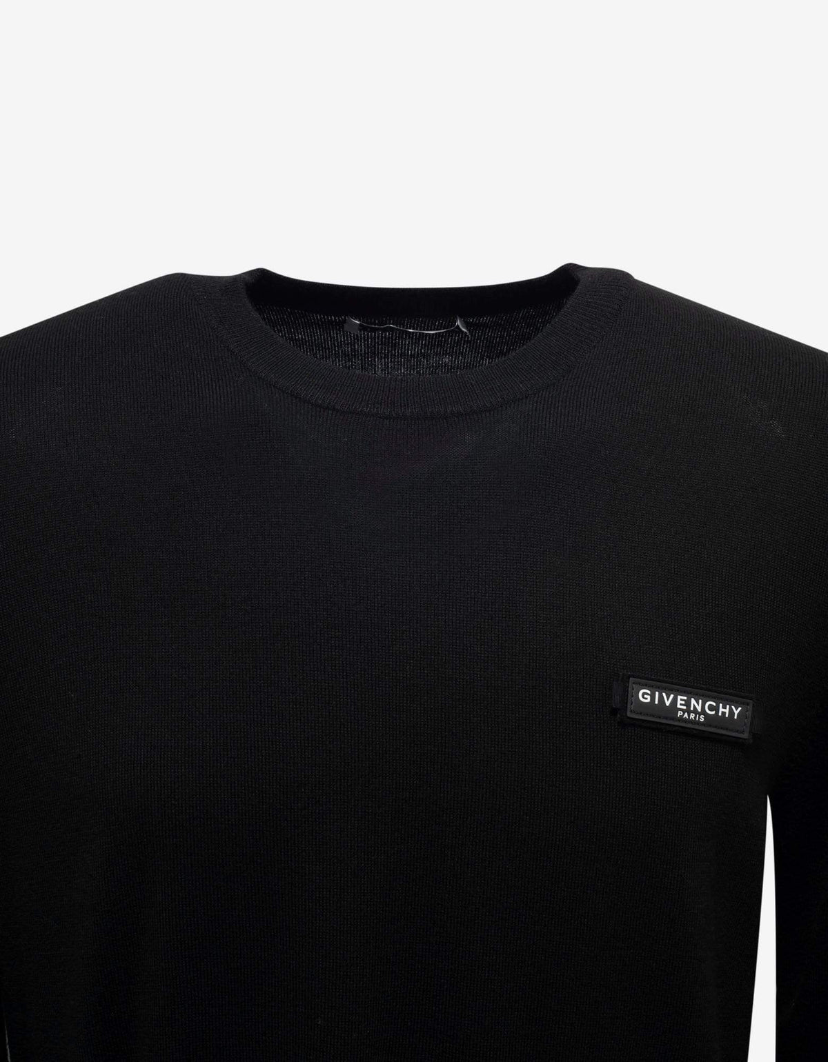 Givenchy Black Logo Patch Wool Sweater
