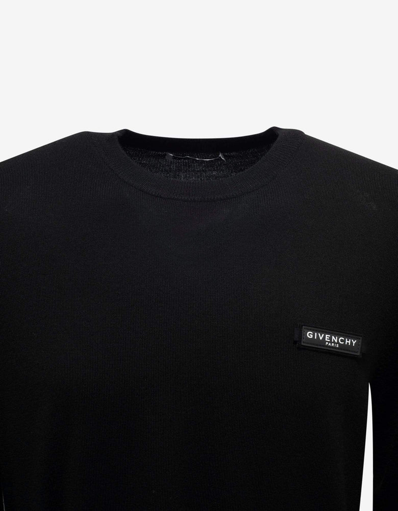 Givenchy Black Logo Patch Wool Sweater