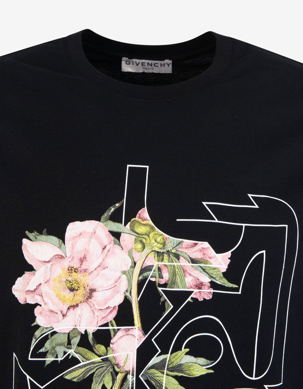 Givenchy Black Peony Print T-Shirt
