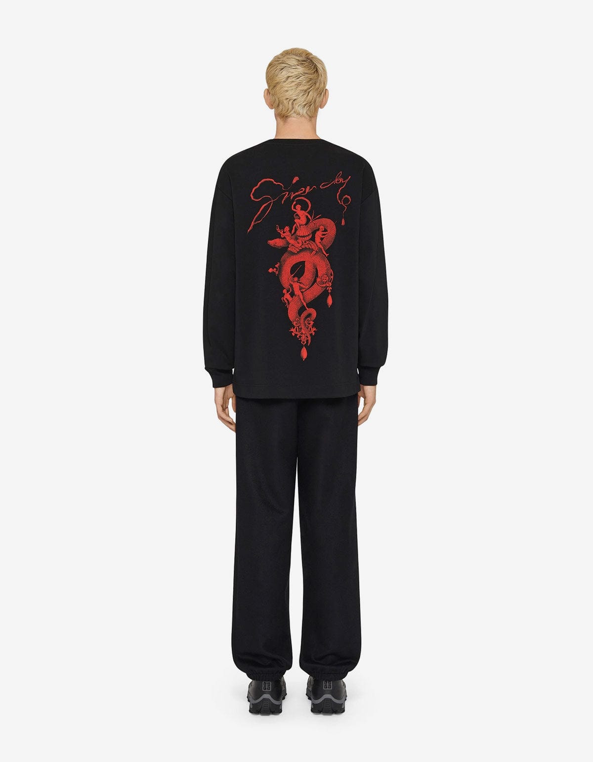 Givenchy Black Print LS T-Shirt – mens designer fashion London