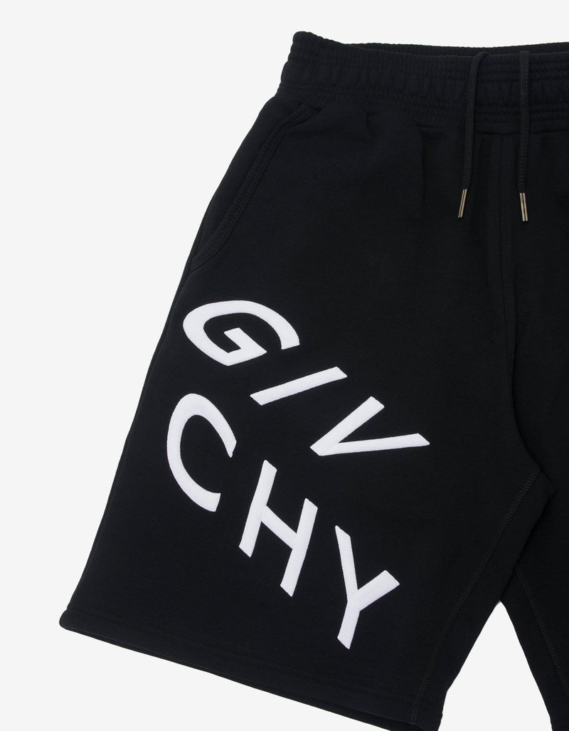 Givenchy Black Refracted Logo Sweat Shorts