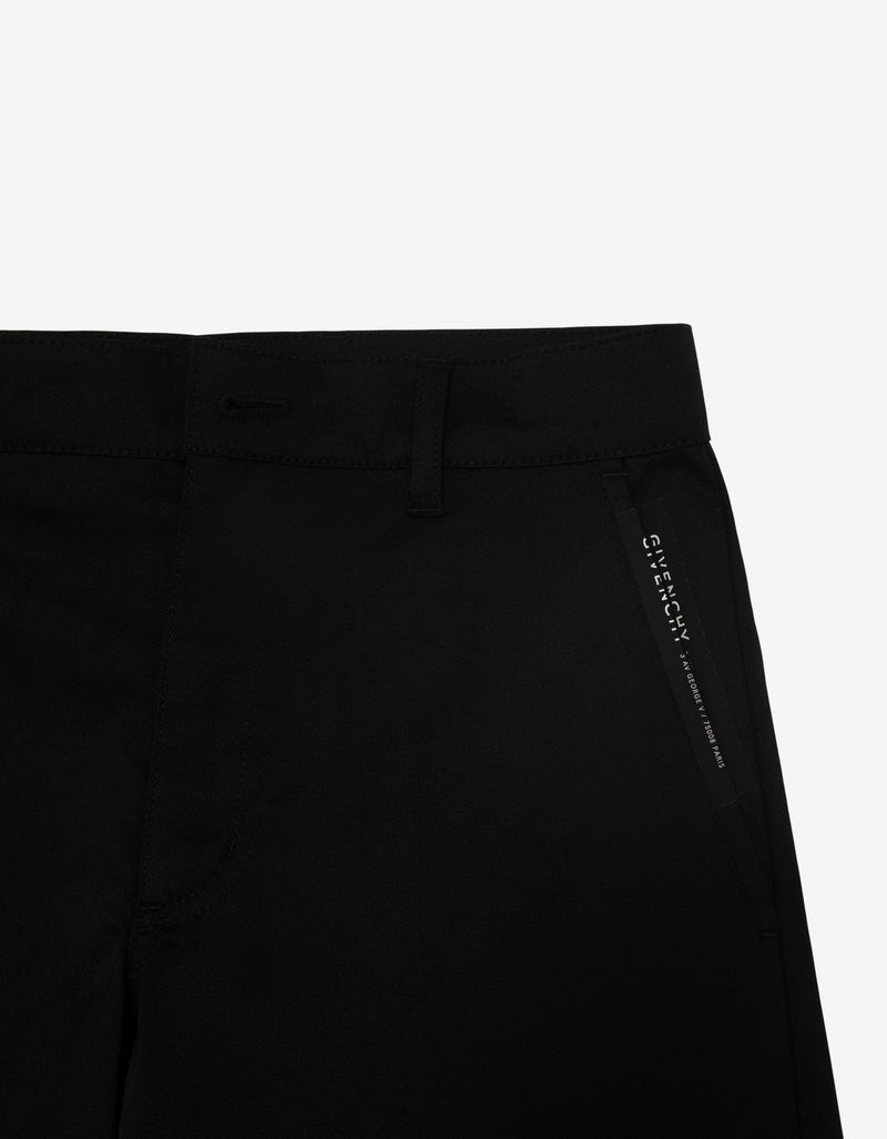 Givenchy Black Side Logo Chino Shorts
