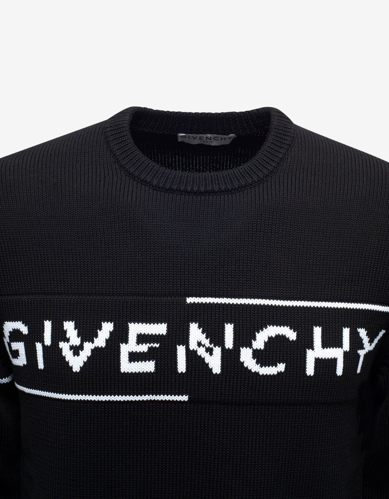 Givenchy Black Split Logo Sweater