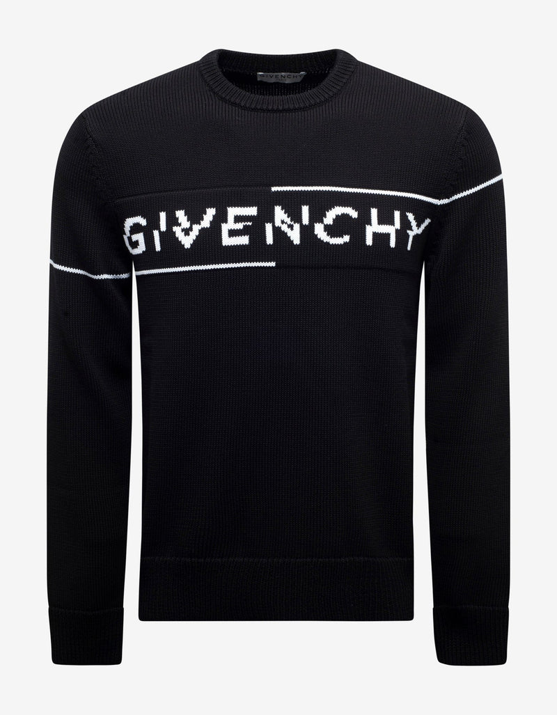 Givenchy Black Split Logo Sweater