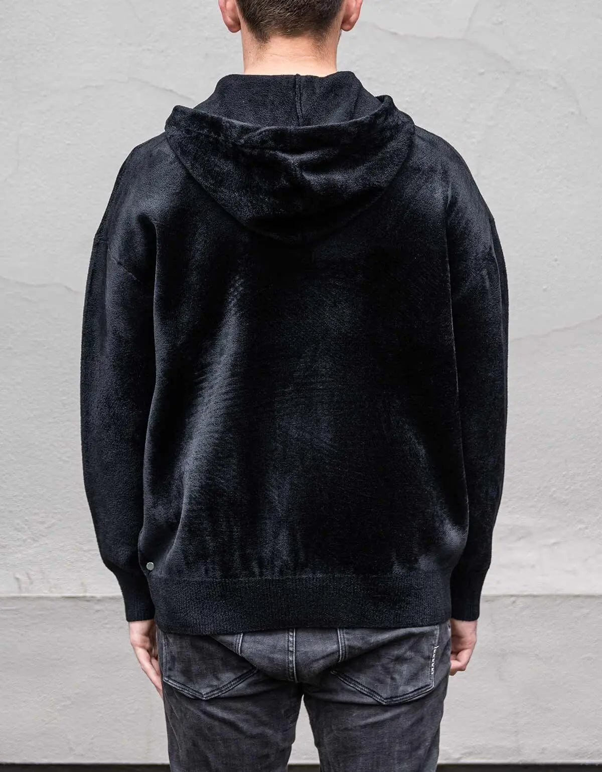 Givenchy Black Velvet Zip Logo Hoodie Zoo Fashions