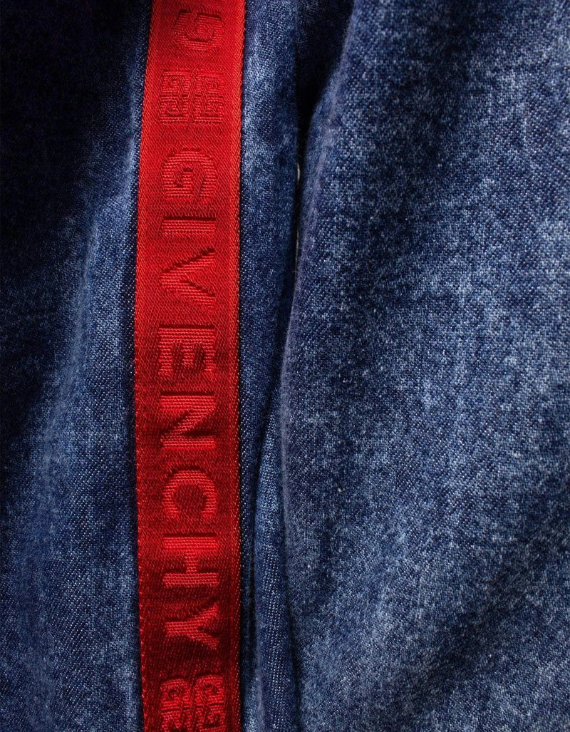 Givenchy Blue 4G Logo Band Denim Shirt