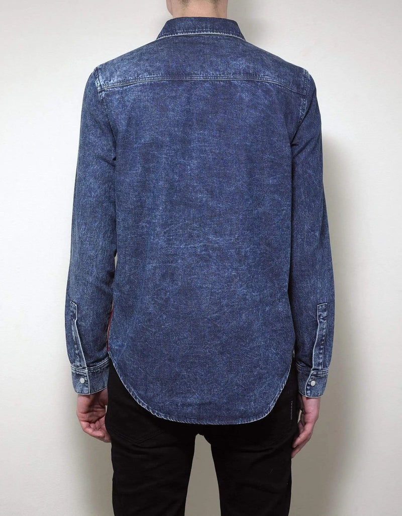 Givenchy Blue 4G Logo Band Denim Shirt