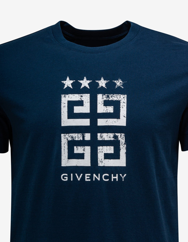 Givenchy Blue 4G Stars T-Shirt