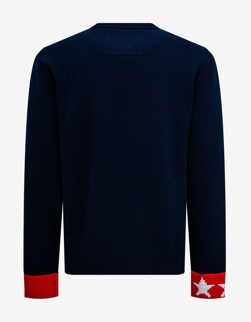 Givenchy Blue Logo Intarsia Sweater